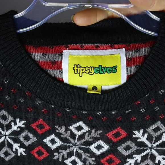 Tipsy Elves Men’s Beer Reindeer Christmas Sweater Size L - Picture 3 of 3